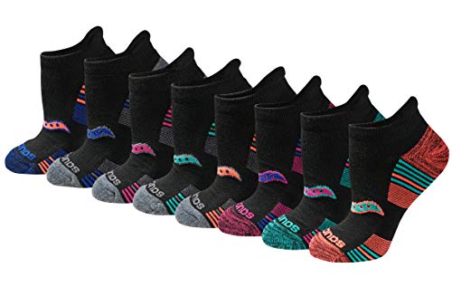 Saucony Women's Performance Heel Tab Athletic Socks (8 & 16, Assorted Darks (8 Pairs), Shoe Size: 5-10