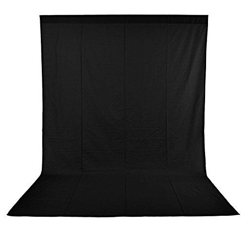 Neewer 10 x 12FT / 3 x 3.6M PRO Photo Studio 100% Pure Muslin Collapsible Backdrop Background for Photography,Video and Televison (Background ONLY) - BLACK