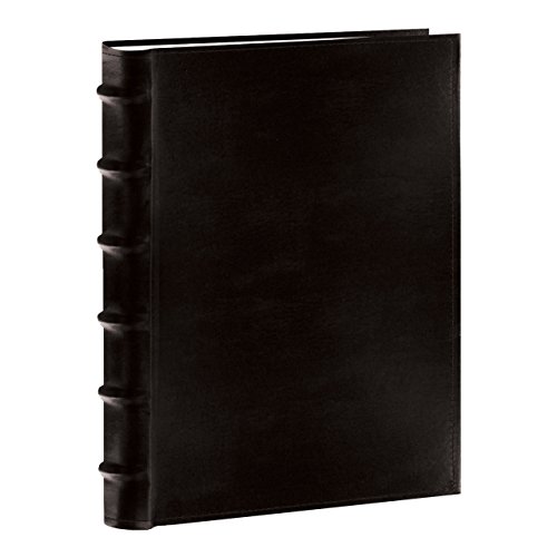 Pioneer Sewn Bonded Leather BookBound Bi-Directional Photo Album, Holds 300 4x6' Photos, 3 Per Page. Color: Black.