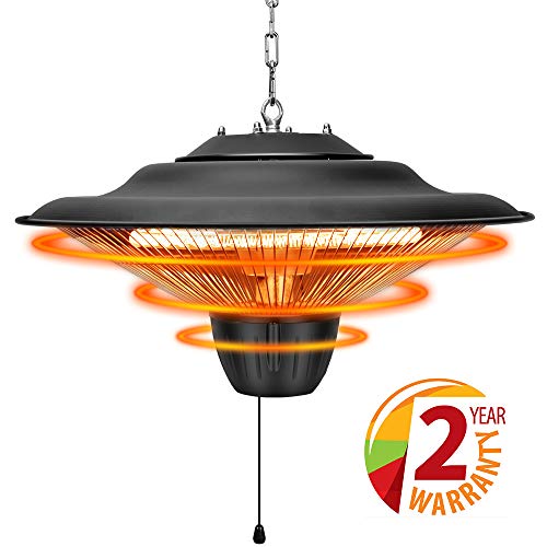 Patio Heater - Outdoor Heater, 1500W, Ceiling Mounted, Waterproof, Outdoor or Indoor Use, Ideal for Balcony, TRUSTECH Electric Heater