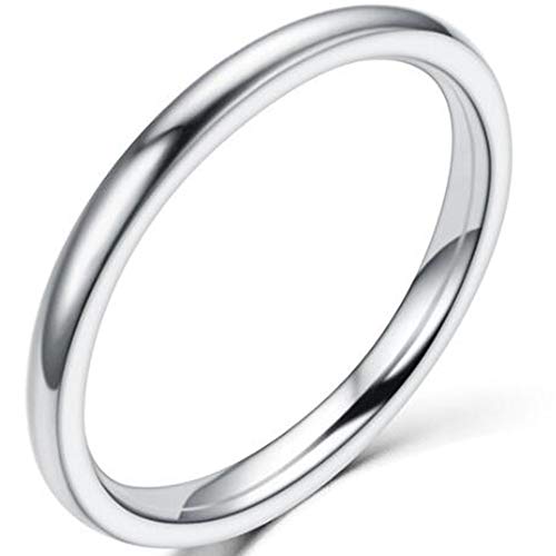 1.5mm Stainless Steel Classical Plain Stackable Wedding Band Ring (Silver, 6.5)