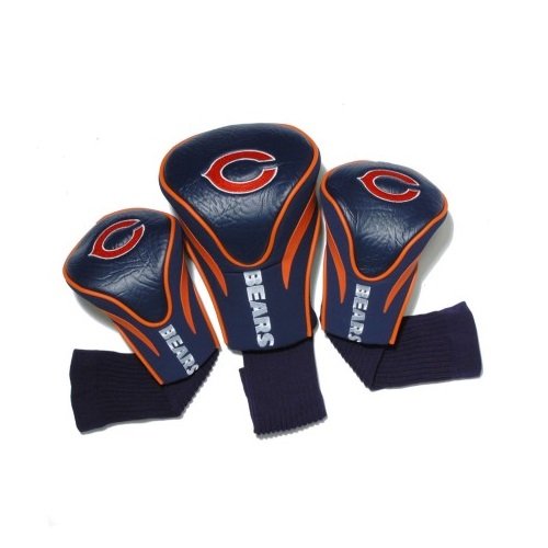 Team Golf NFL Chicago Bears Contour Golf Club Headcovers (3 Count), Numbered 1, 3, & X, Fits Oversized Drivers, Utility, Rescue & Fairway Clubs, Velour lined for Extra Club Protection