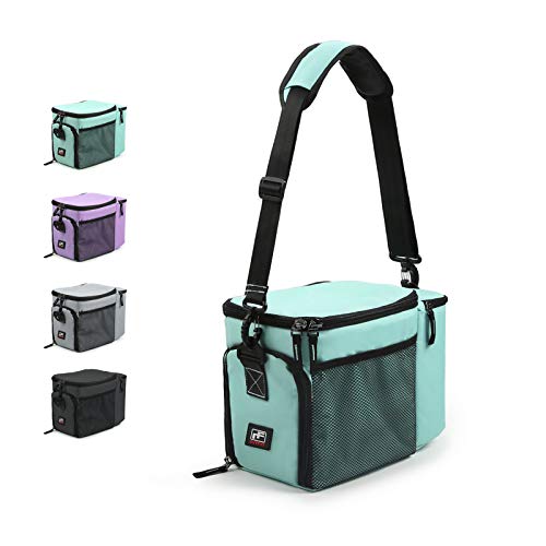 RitFit Insulated Lunch Box- Large Capacity Meal Prep Bag for Work, School or Road Trips, Suitable for Adults and Kids- Come with Adjustable Strap, Ice Packs, and Containers (Tiffany Blue)