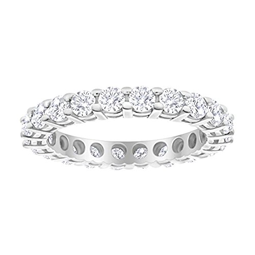 2 Carat (ctw) Platinum Round Diamond Ladies Eternity Wedding Anniversary Stackable Ring Band Luxury Collection (D-E Color VS1-VS2 Clarity)