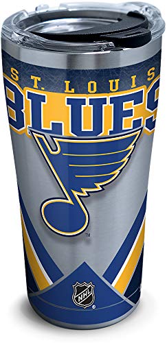 Tervis NHL St. Louis Blues Ice Stainless Steel Insulated Tumbler with Clear and Black Hammer Lid, 20oz, Silver