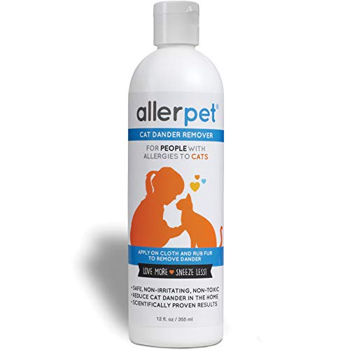 Allerpet Cat - Best Allergy Relief & Pet Dander Remover - Ditch Your Allergy Shampoo - 100% Non-Toxic & Safe for Pets, Good for Fur & Skin (12 oz)
