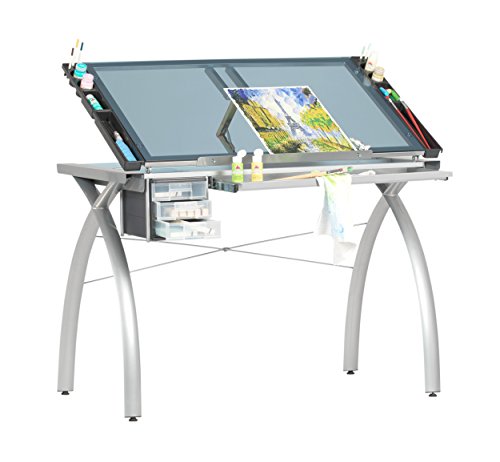 Glass Futura Craft Station in Silver/Blue