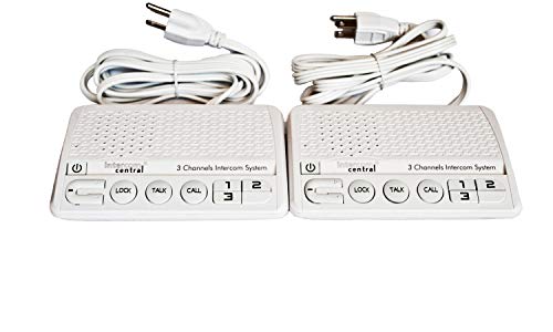 Intercom Central GROUND wire Power-line 3 CHANNELS Intercom System, Two Stations Set.