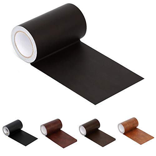 Leather Repair Tape Patch Leather Adhesive for Sofas, Car Seats, Handbags, Jackets,First Aid Patch 2.4'X15' (Dark Brown Leather)