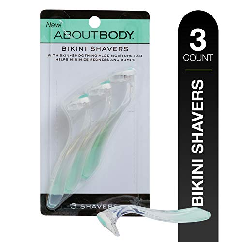 Kai About Body Bikini Shavers, 3 Shaversper Package; Gently & Confidently Use Mini-Blade Shaver with easy Grip Handle for Delicate, Discreet Bikini Area Shaving, Trimming, Control & maintaining