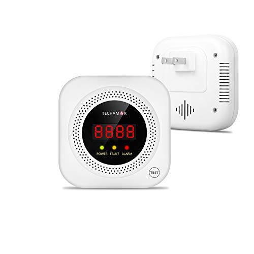Techamor Y302 Methane/Propane/Combustible Natural Gas Leak Sniffer Detector Alarm with Voice Warning and Digital Display