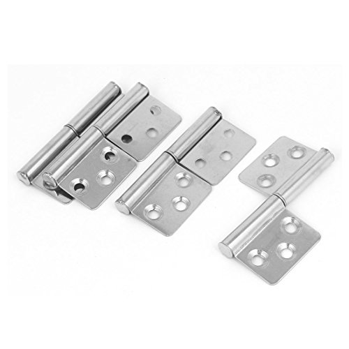 uxcell Lift Off Hinge, Stainless Steel Slip Joint Flag Hinges Cabinet Door, 3inch Length 6 Holes, 4pcs