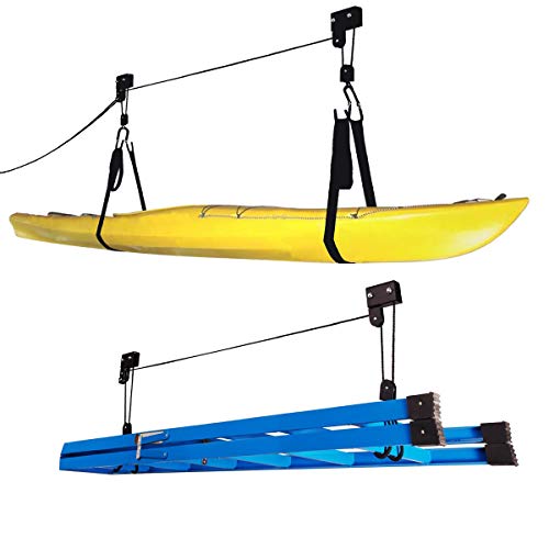 1004 Kayak Hoist Lift Garage Storage Canoe Hoists 125 lb Capacity - Two 2 Pack