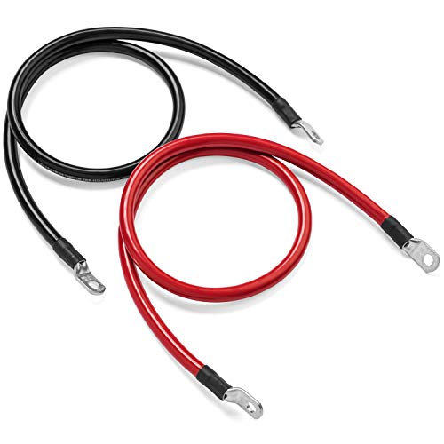 Spartan Power 4 Foot 2 Gauge Wire 2 AWG Battery Cable Set, Made in America, Many Lengths to Choose from