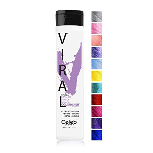 Celeb Luxury Viral Colorwash, Professional Semi-Permanent Hair Color Depositing Shampoo, Pastel Lavender