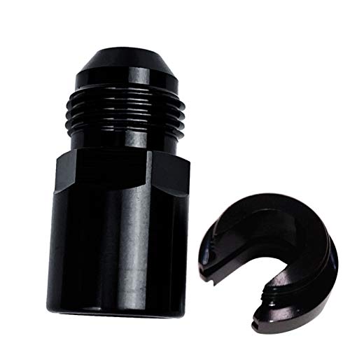 Fuel Adapter 6AN Male to 3/8 SAE Quick Disconnect Female Push on EFI Hose Fitting Aluminum Black