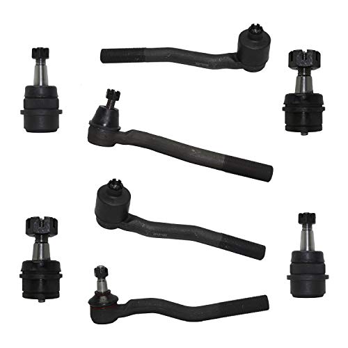 Detroit Axle - 8pc Front Upper Lower Ball Joints，Outer Tie Rod Ends, Kit for 1999 2000 2001 2002 2003 2004 Jeep Grand Cherokee