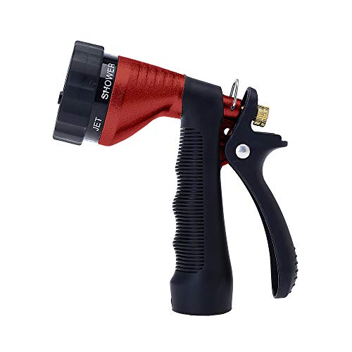 GREEN MOUNT Water Hose Nozzle Spray Nozzle, Metal Garden Hose Nozzle with Adjustable Spray Patterns, Perfect for Watering Plants, Washing Cars and Showering Dogs & Pets