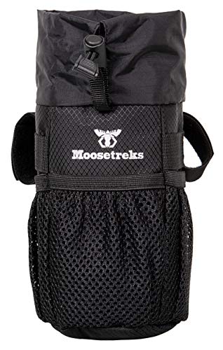 Moosetreks Bike Handlebar Stem Bag | Food Snack Storage, Water Bottle Holder | Bikepacking, Bicycle Touring, Commuting, Insulated Pouch