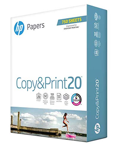 HP Printer Paper 8.5x11 Copy&Print 20 lb 1 Bulk Pack 750 Sheets 92 Bright Made in USA FSC Certified Copy Paper HP Compatible 200030R