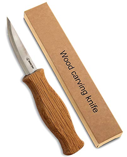 BeaverCraft Sloyd Knife C4 3.14' Wood Carving Sloyd Knife for Whittling and Roughing for beginners and profi - Durable High carbon steel - Spoon Carving Tools - Thin wood working (Whittling Knife)