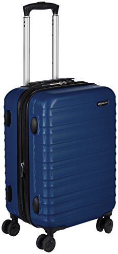 AmazonBasics Hardside Carry-On Spinner Suitcase Luggage - Expandable with Wheels - 21 Inch, Navy Blue