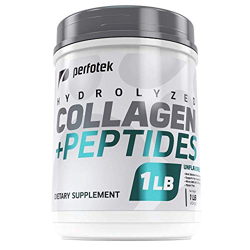 Perfotek Hydrolyzed Collagen Peptides Powder Pasture Raised Cattle NonGMO GrassFed GlutenFree Unflavored and Easy to Mix Premium Beef Protein Keto Diet 1 LB (Package May Vary)