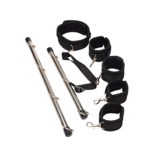 Double Bundling Thigh Leg and Arm Restraints Kit for Couple Black