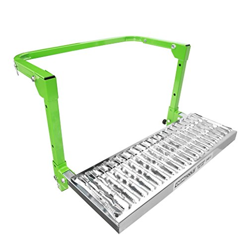 OEMTOOLS 24913B Adjustable Tire Step | Rated up to 300 lbs. | Fits Any Tire from 9 to 13 inches in Diameter | Non-Slip Textured Steel Platform | Green Powder-Coat Finish | Folds for Storage