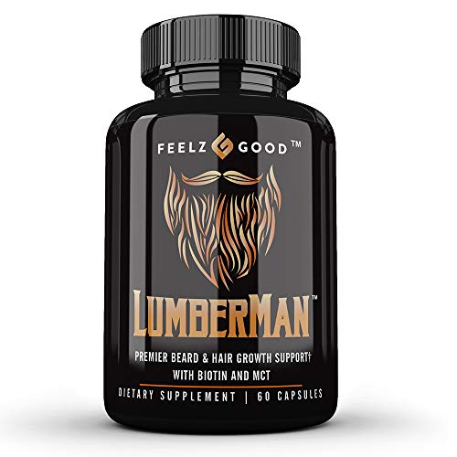 Lumberman™ Premier Beard Growth Vitamin Formula | Biotin 10,000 mcg | MCT Oil | Beard Growth Kit for Men - D3, B5, Folate & More | for All Hair Types | Fuller, Thicker, Healthier Beard