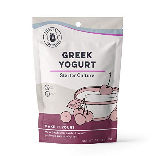 Greek Yogurt Starter Culture | Cultures for Health | Non GMO, Gluten Free | Makes Tart, Creamy Greek Yogurt