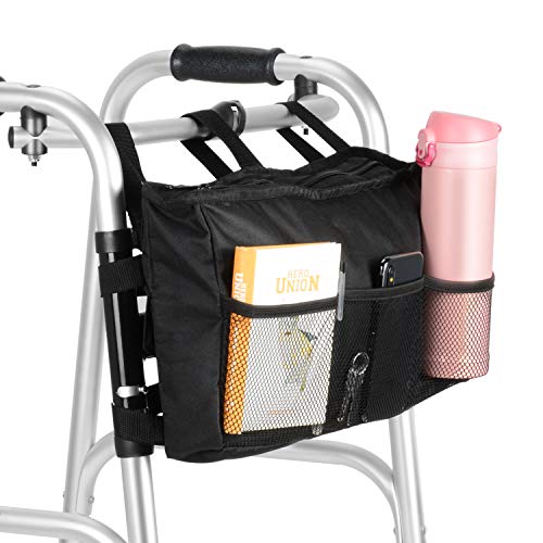 SupreGear Walker Bag, High Quality Folding Walker Bag Organizer Pouch Tote for Any Walker Style Rollator and Wheelchair, Machine Washable