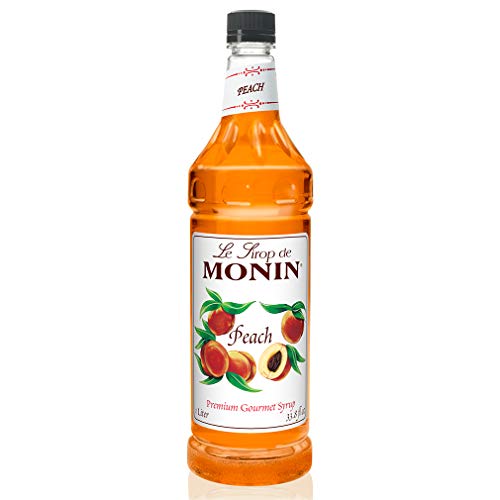 Monin - Peach Syrup, Fresh and Juicy Flavors, Great for Iced Teas, Lemonades, and Sodas, Vegan, Gluten-Free (1 Liter)