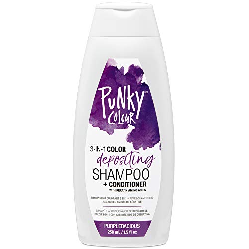 Punky Purpledacious 3-in-1 Color Depositing Shampoo & Conditioner with Shea Butter and Pro Vitamin B that helps Nourish and Strengthen Hair, 8.5 oz