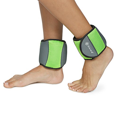 Gaiam Ankle Weights Strength Training Weight Sets For Women & Men With Adjustable Straps - Walking, Running, Pilates, Yoga, Dance, Aerobics, Cardio Exercises (5Lb Set - Two 2.5Lb Weights)