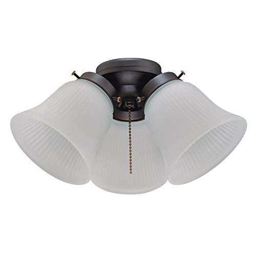 Westinghouse Lighting 7785000 Three LED Cluster Ceiling Fan Light Kit, Oil Rubbed Bronze Finish with Frosted Ribbed Glass