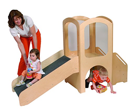 Children's Factory Angeles Toddler Loft Set, Kids Indoor Play Equipment, Sliding/Climbing/Crawling Toys for Preschool/Daycare/Playroom, Wooden Classroom Furniture