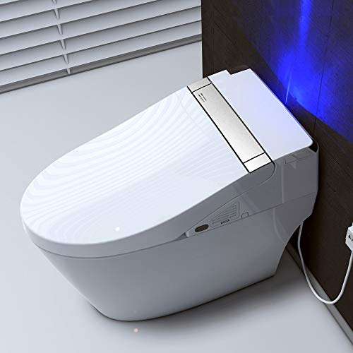 WOODBRIDGE B-0960S B0960S Smart Bidet seat Toilet with Integrated Dual Flush with Remote Control, White