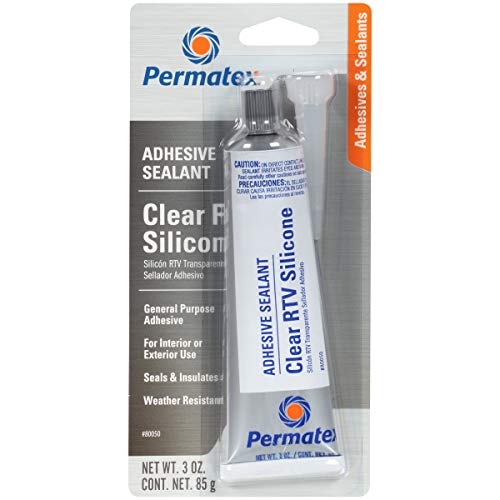 Permatex 80050 Clear RTV Silicone Adhesive Sealant, 3 oz