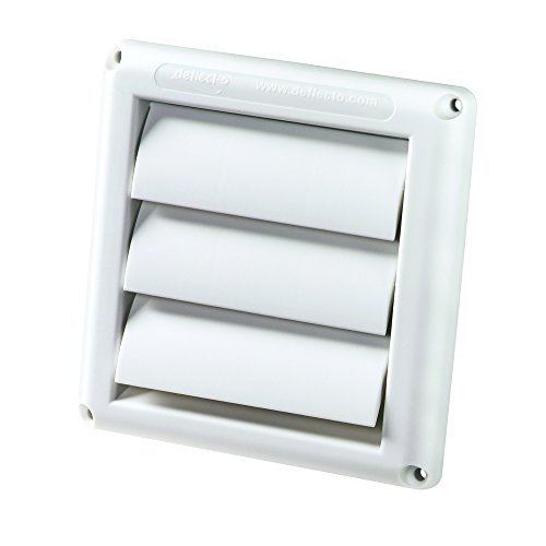 Deflecto Supurr-Vent Louvered Outdoor Dryer Vent Cover, White, 4' Hood (HS4W/18)