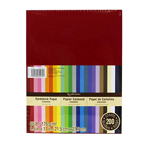 Recollections Cardstock Paper, Essentials 20 Colors - 200 Sheets 8-1/2 X 11