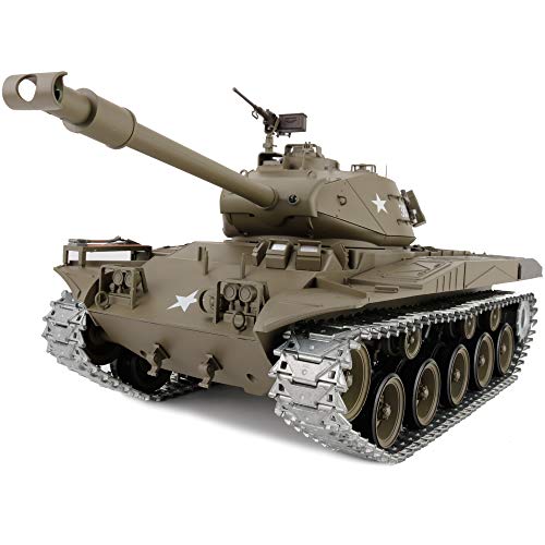 Modified Edition 1/16 2.4ghz Remote Control US M41A3 Walker Bulldog Tank Model(360-Degree Rotating Turret)(Steel Gear Gearbox)(3800mah Battery)(Metal Tracks &Sprocket Wheel)