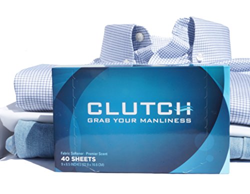 Clutch Men's Dryer Sheets, Fabric Softener for Men, 40 Count Box