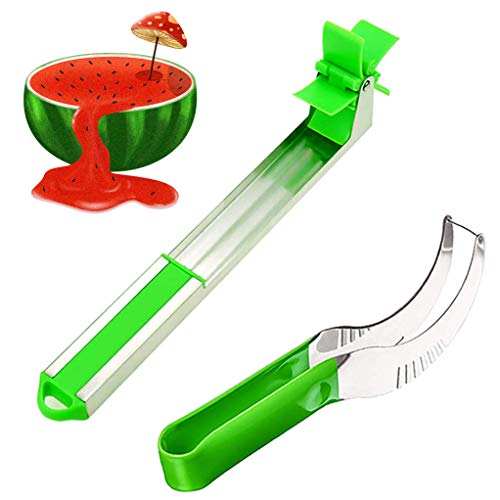 Watermelon Windmill Cutter, Melon Baller Kit, Watermelon Slicing Tool & Stainless Steel Watermelon Windmill Slicer 2 Pack - Kitchen Tools and Gadgets - Watermelon Tap - Fruit Knife