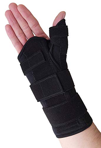 Thumb Spica Splint & Wrist Brace – Both a Wrist Splint and Thumb Splint to Support Sprains, Tendinosis, De Quervain's Tenosynovitis, Fractures or Trigger Thumb Hand Brace for Carpal Tunnel (Right S/M