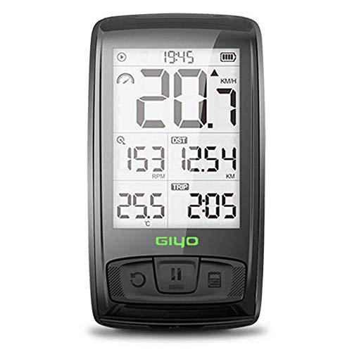 AUOKER GIYO Bike Speedometer and Odometer, Waterproof Wireless Bicycle Computer with LCD Backlight - Multi Functions, IPX5, 800mAh, 2.4 Inch, 17 Set Cadence for Mountain Bike Road Bike and Other Bike