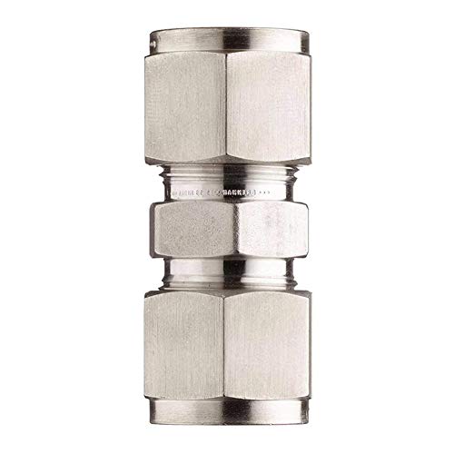 Beduan 304 Stainless Steel Compression Tube Fitting, 5/8' x 5/8' Tube OD, Straight Connect, Double-Ferrule Adapter