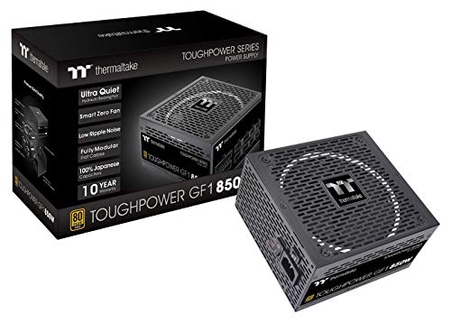 Thermaltake Toughpower GF1 850W 80+ Gold SLI/Crossfire Ready Ultra Quiet 140mm Hydraulic Bearing Smart Zero Fan Full Modular Power Supply 10 Year Warranty PS-TPD-0850FNFAGU-1