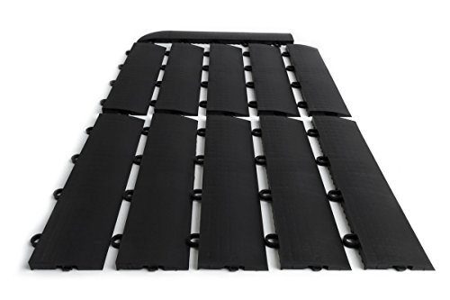 SnapFloors E175BLAK11F Transition Kit 10 edges, 1 Female Corner Durable Interlocking Modular Garage Flooring Tile (11 Piece), Black, Count