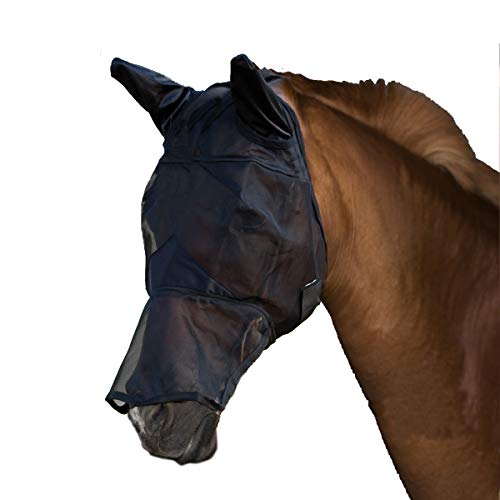 BETAZOOER Fly Mask with Ears and Long Nose Breathable - Full